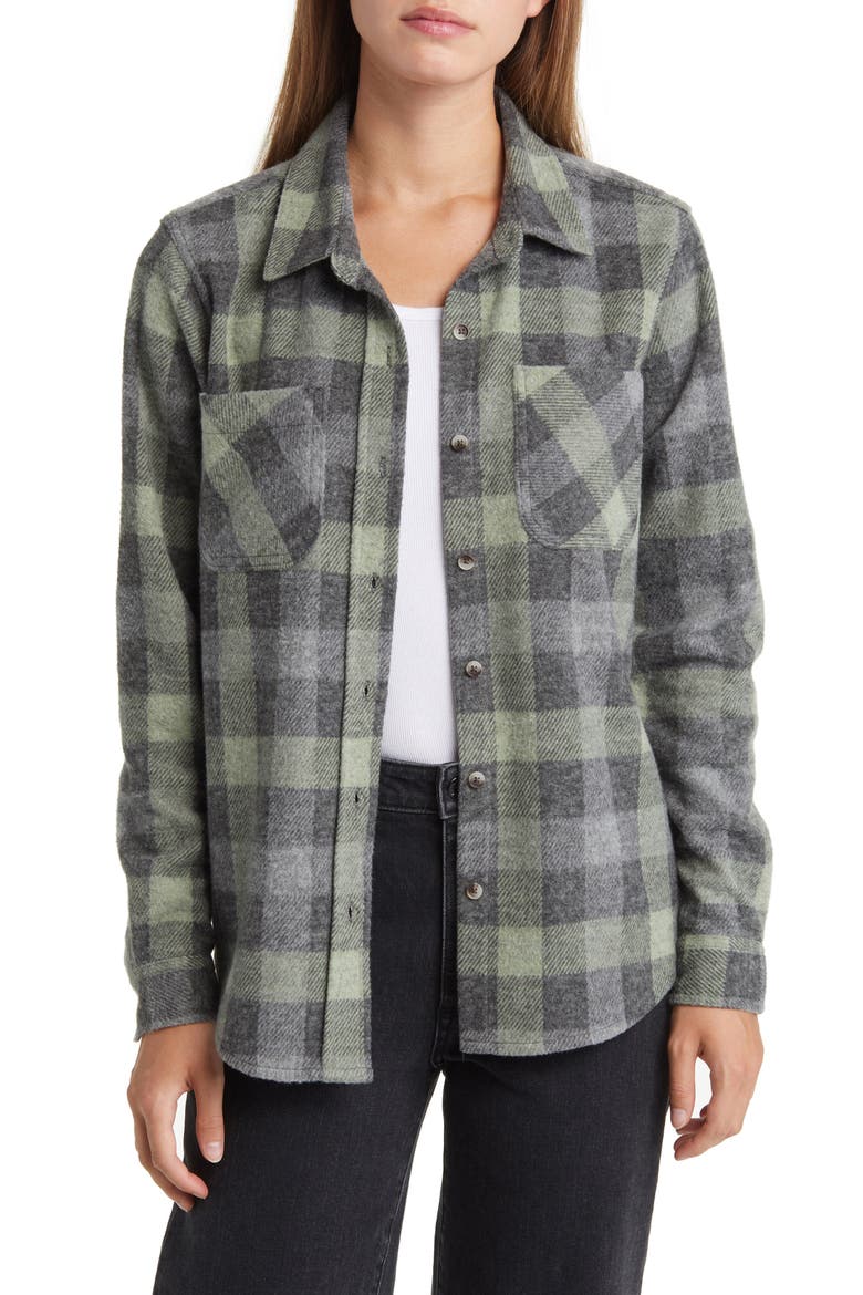 Plaid Jacquard Knit Shacket, Main, color, PISTACHIO CREAM