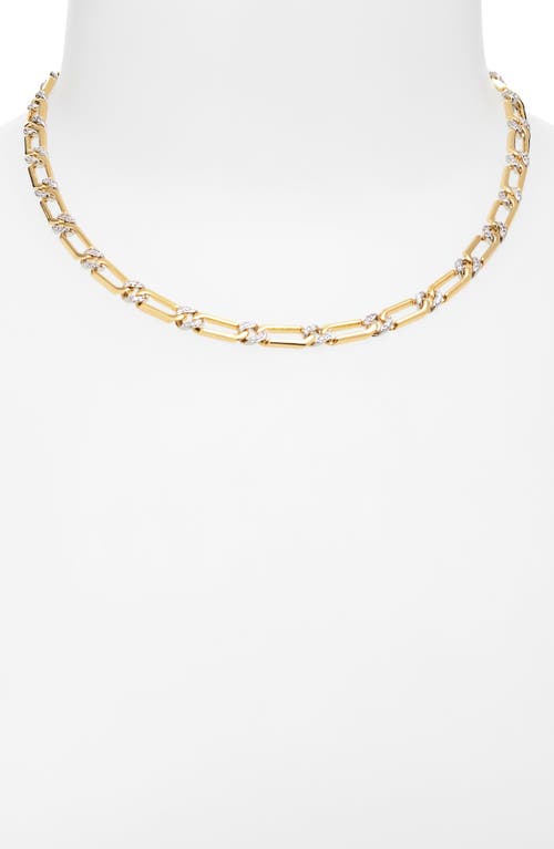 Luv Aj The Two-tone Pavé Chain Necklace In Gold