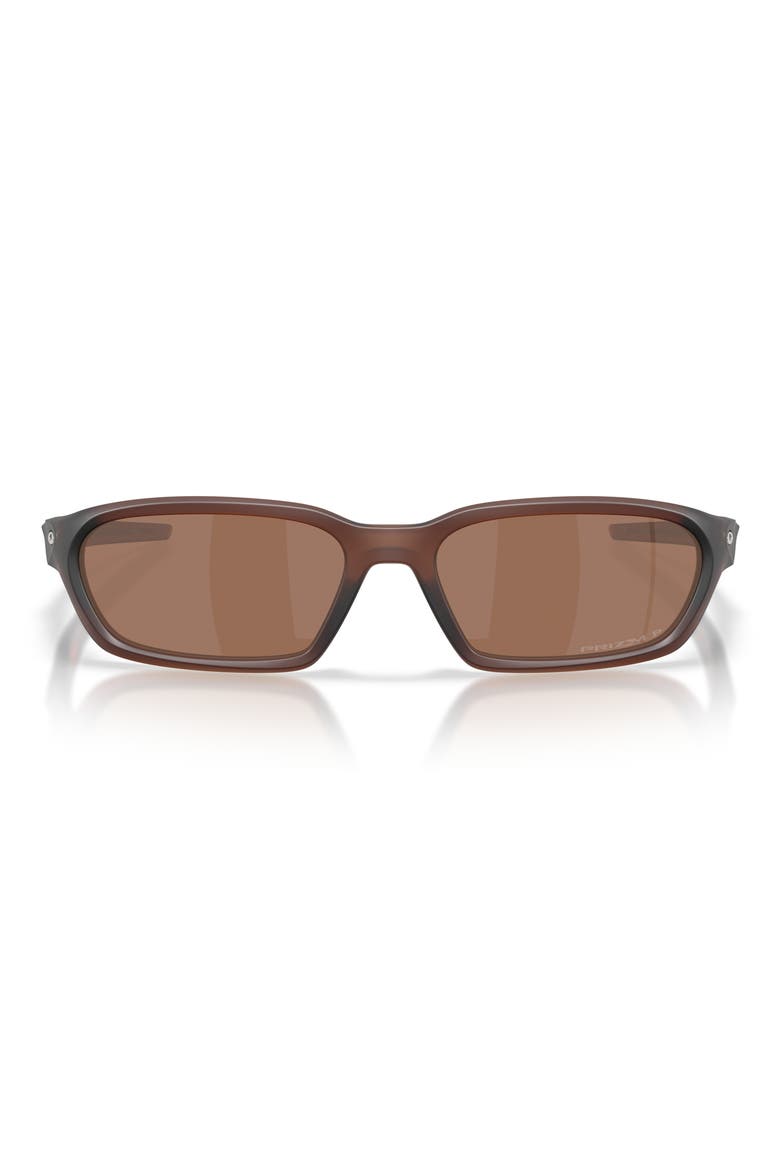 Terraforma 58mm Polarized Rectangle Sunglasses, Main, color, MATTE ROOTBEER / PRIZM