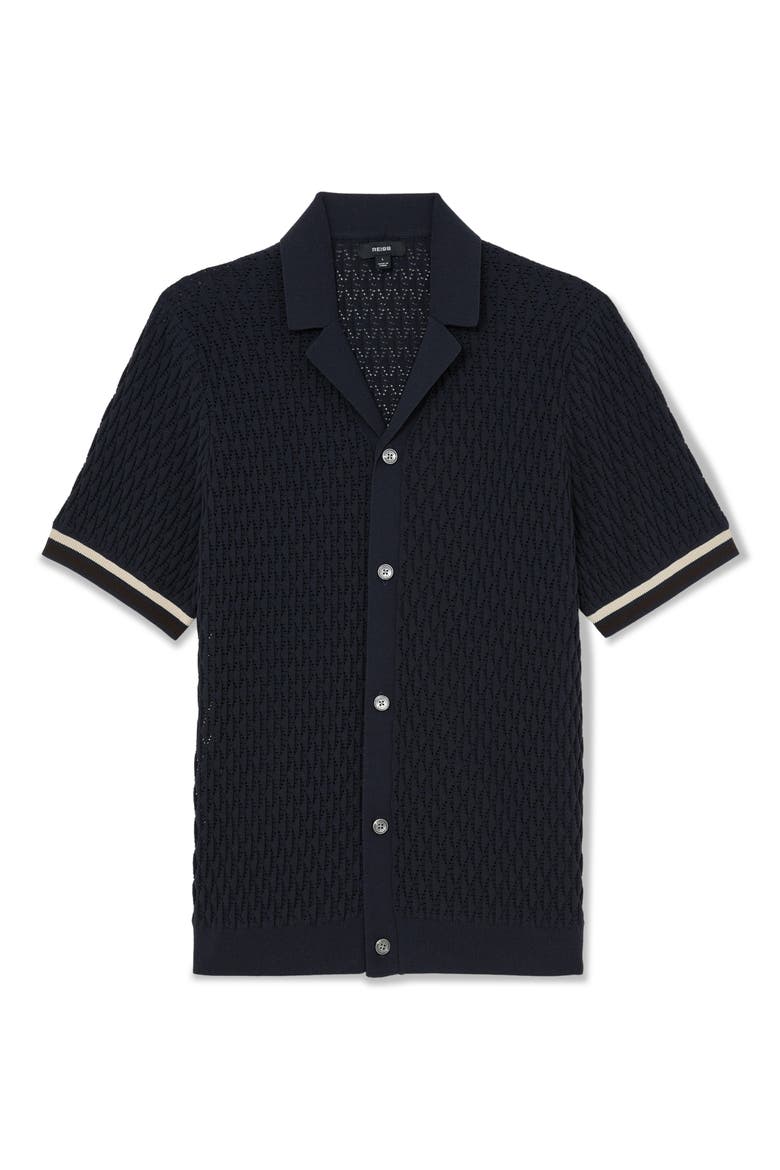 Bilsby Textured Knit Camp Shirt, Alternate, color, NAVY