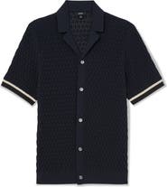 Reiss Bilsby Textured Knit Camp Shirt