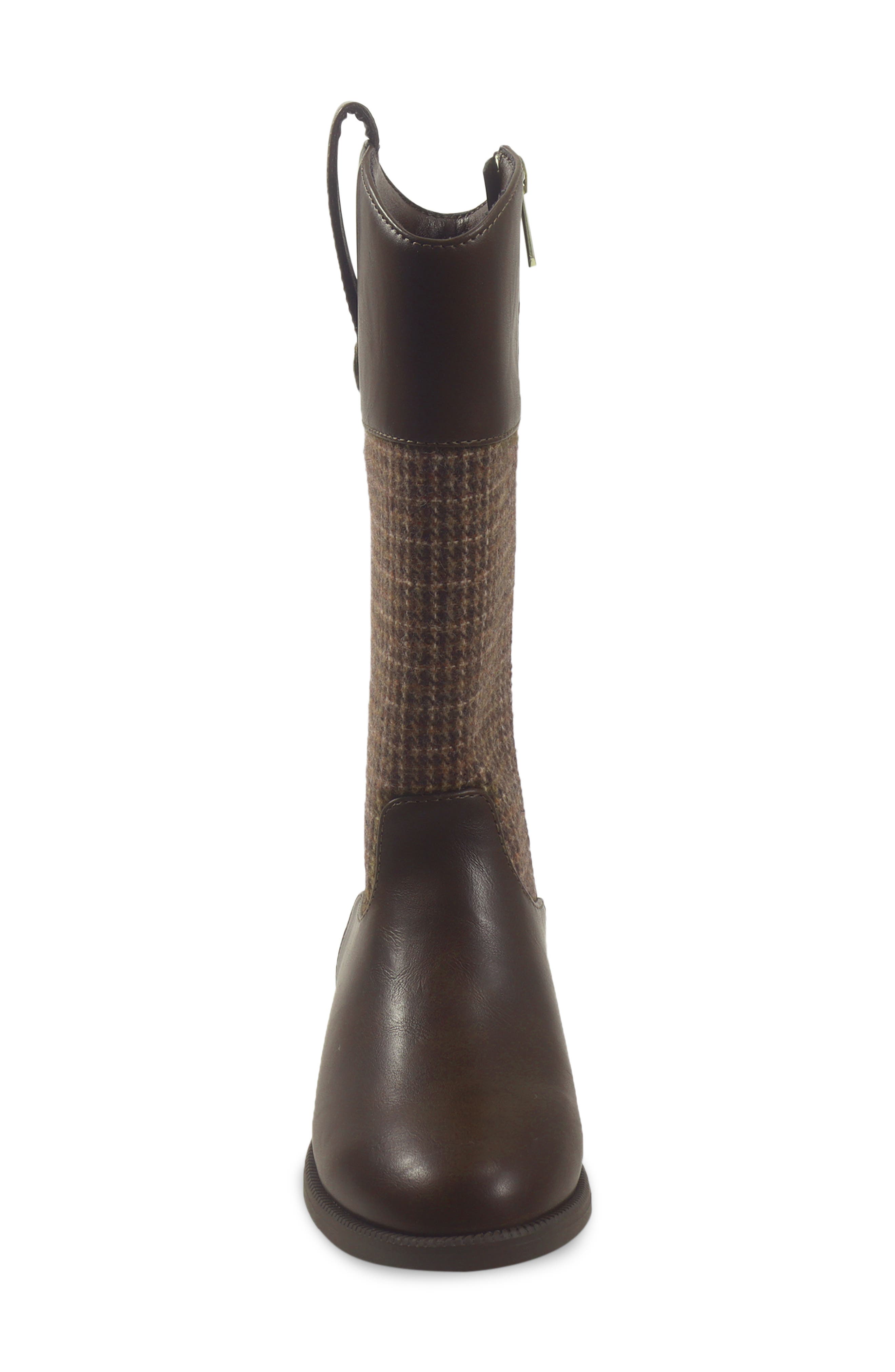 Kids' Equesty Faux Leather Riding Boot, Alternate, color, BROWN