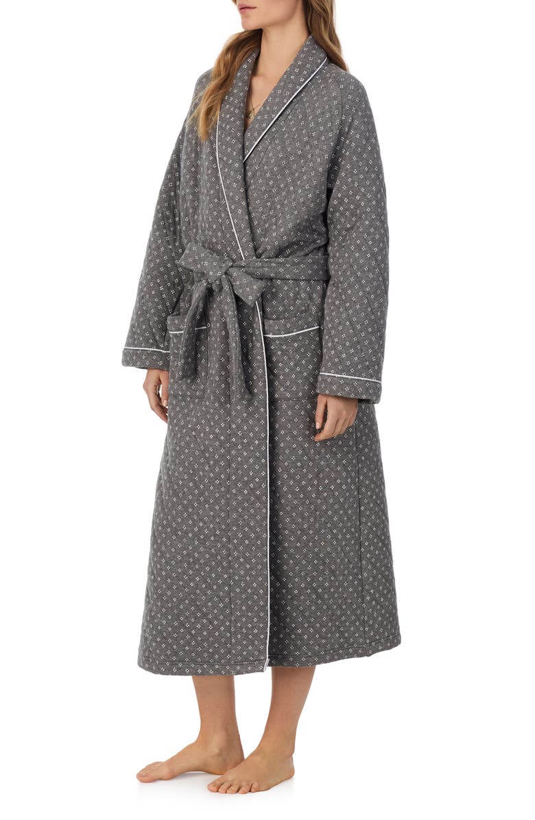 Eileen West Quilted Ballet Robe, Alternate, color, Grey Heather Dot