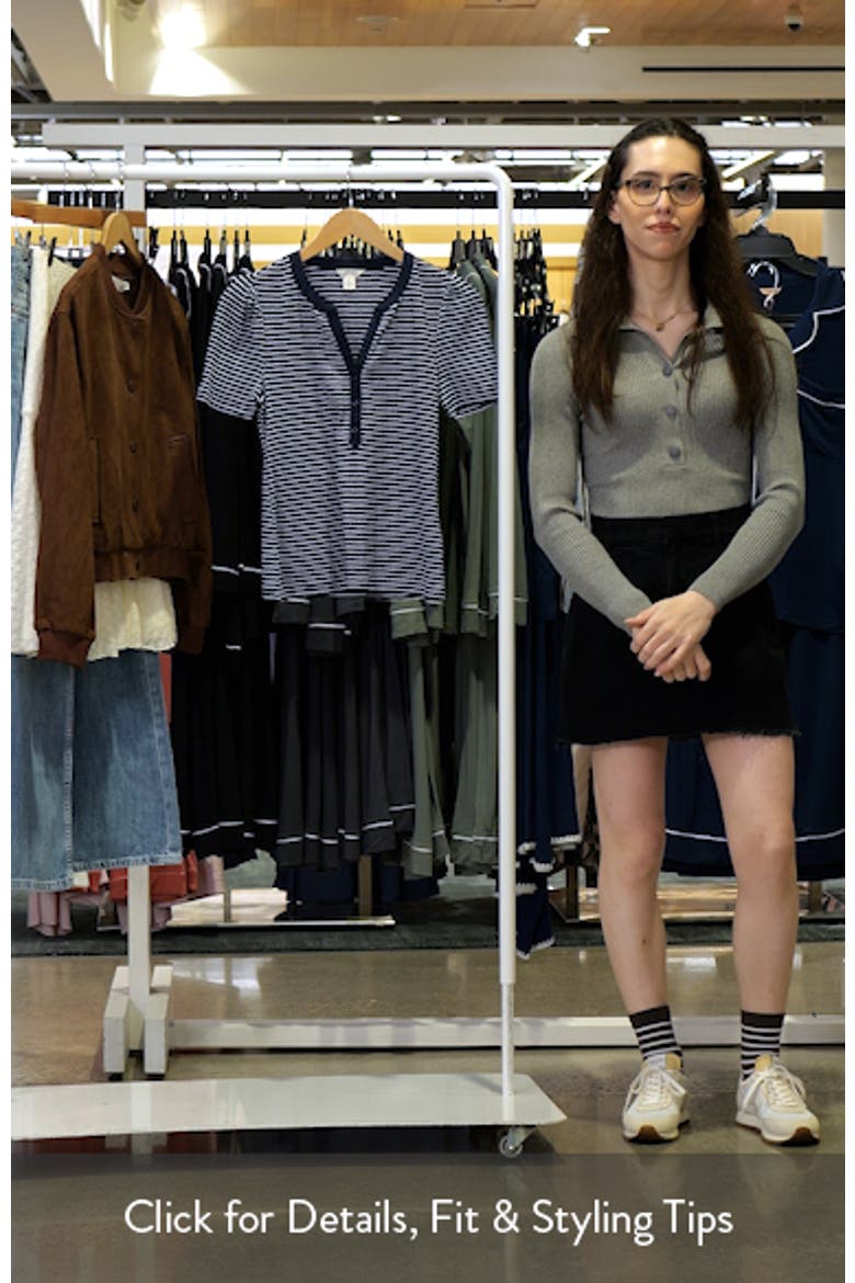 Striped Pointelle Henley Tee video