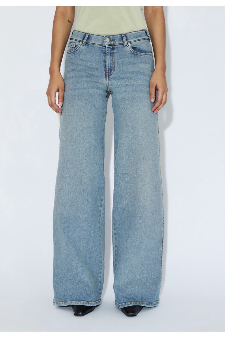Zila Mid Wide Jeans, Alternate, color, Cape Light Vintage