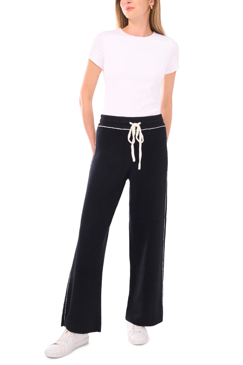 V-Neck Sweater & Pants Set, Alternate, color, RICH BLACK