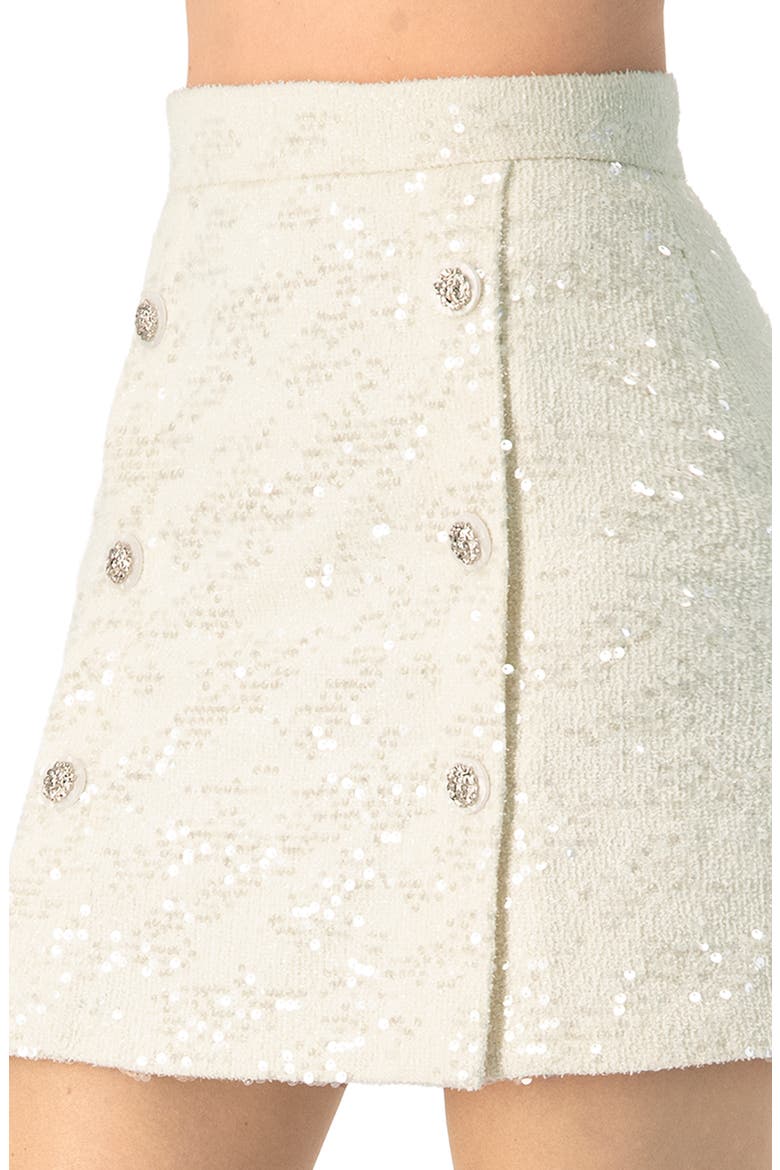 Short Skirt with Front Buttons, Alternate, color, Ivory