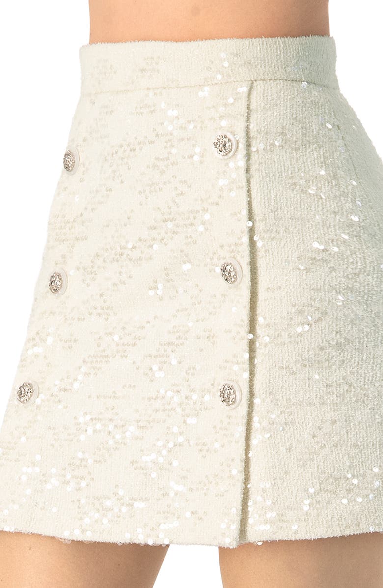 IVONNE Short Skirt with Front Buttons, Alternate, color, Ivory