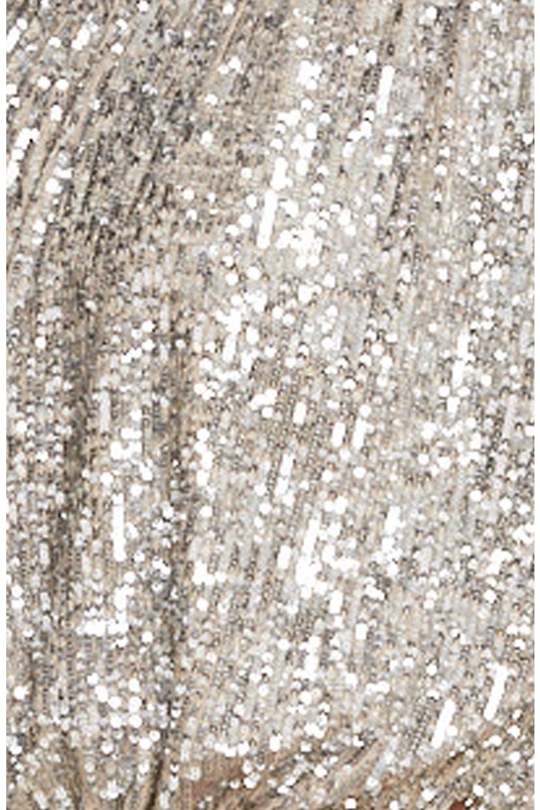 Sequin Long Sleeve Minidress, Alternate, color, CHAMPAGNE