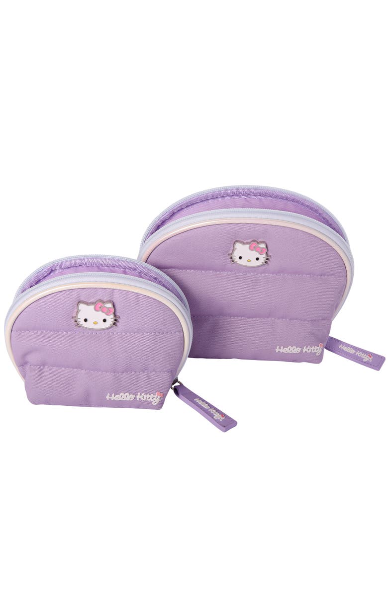 Hello Kitty Large and Small Dome Cosmetic Travel Bag, Alternate, color, Purple