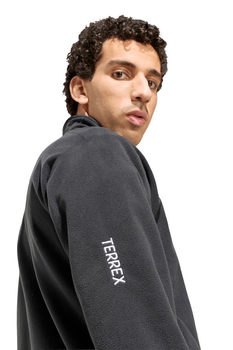 Essentials Quarter Zip Polar Fleece Pullover, Alternate, color, BLACK