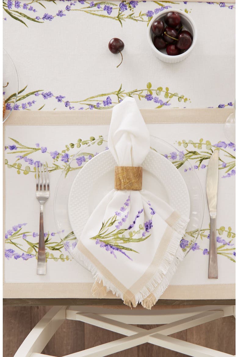 Lavender Garden Set of 4 Placemats, Alternate, color, WHITE/ BEIGE