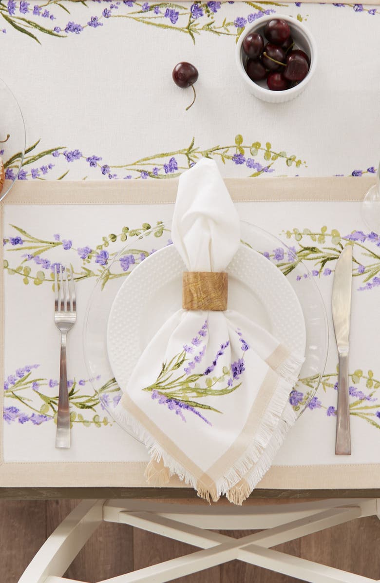 Design Imports Lavender Garden Set of 4 Placemats, Alternate, color, White/ Beige