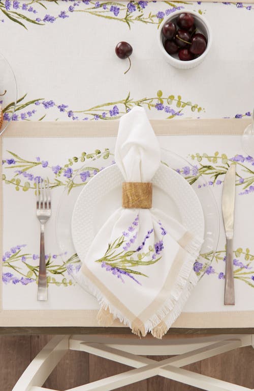 Design Imports Lavender Garden Set Of 4 Placemats In White/beige