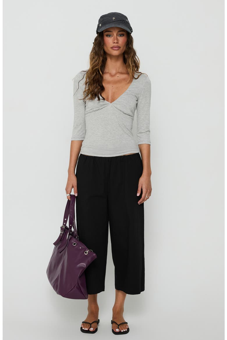 Lunea Mid Rise Crop Wide Leg Pants, Alternate, color, BLACK