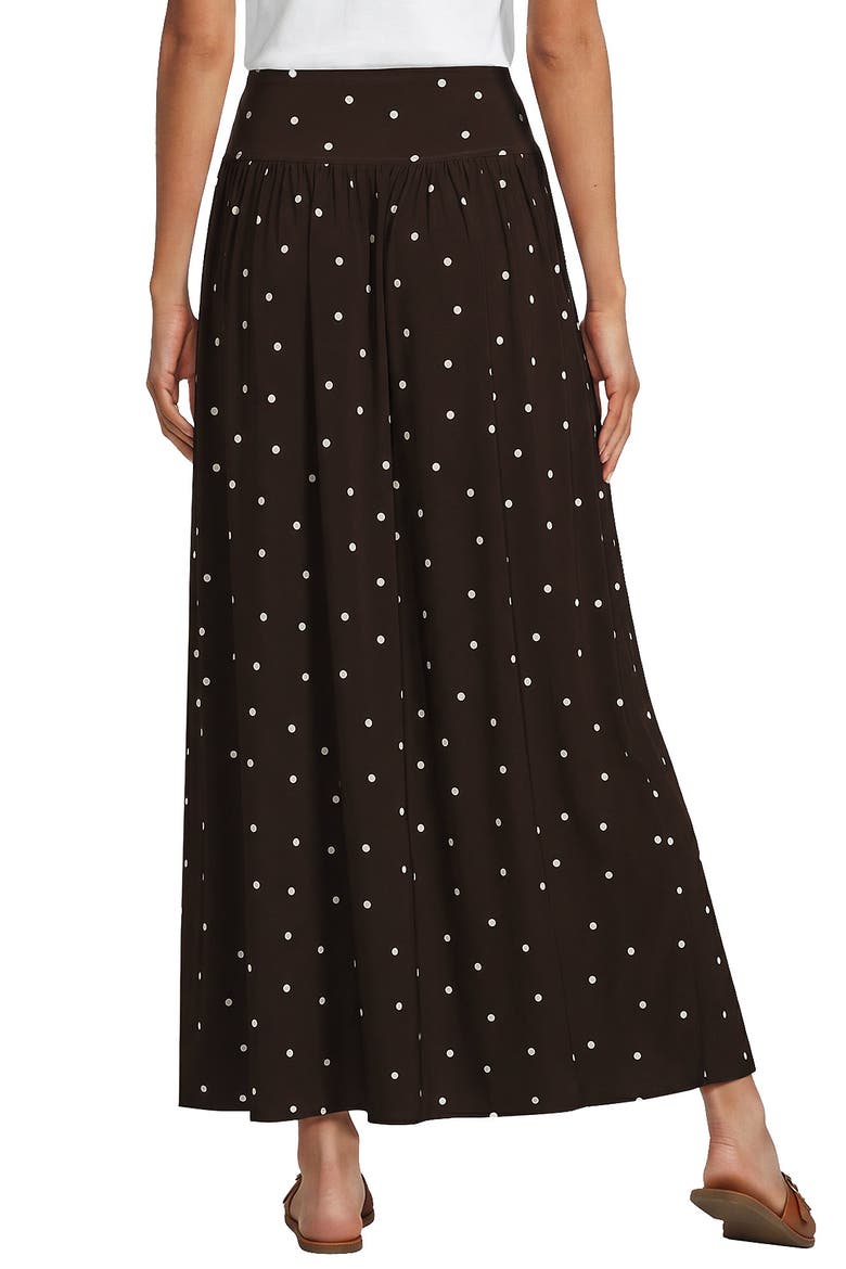 Silky Knit Maxi Skirt, Alternate, color, Rich Coffee/White Polka Dot