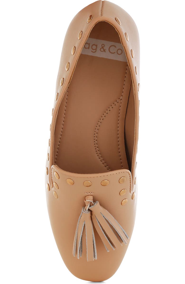 Rag & Co Philoha Studded Tassel Loafer, Alternate, color, Beige