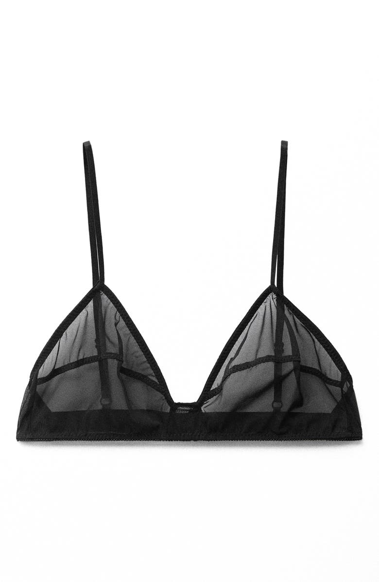 MANGO Semisheer Wireless Triangle Bra, Main, color, 