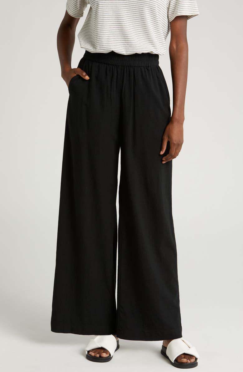 Marine Layer The Allison Wide Leg Pants, Main, color, Black