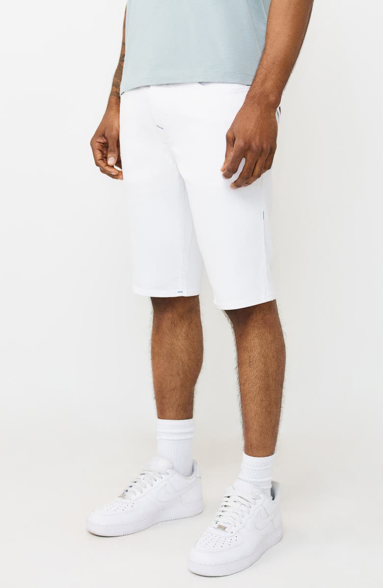 True Religion Rocco Big T Snap Flap Shorts, Alternate, color, Optic White