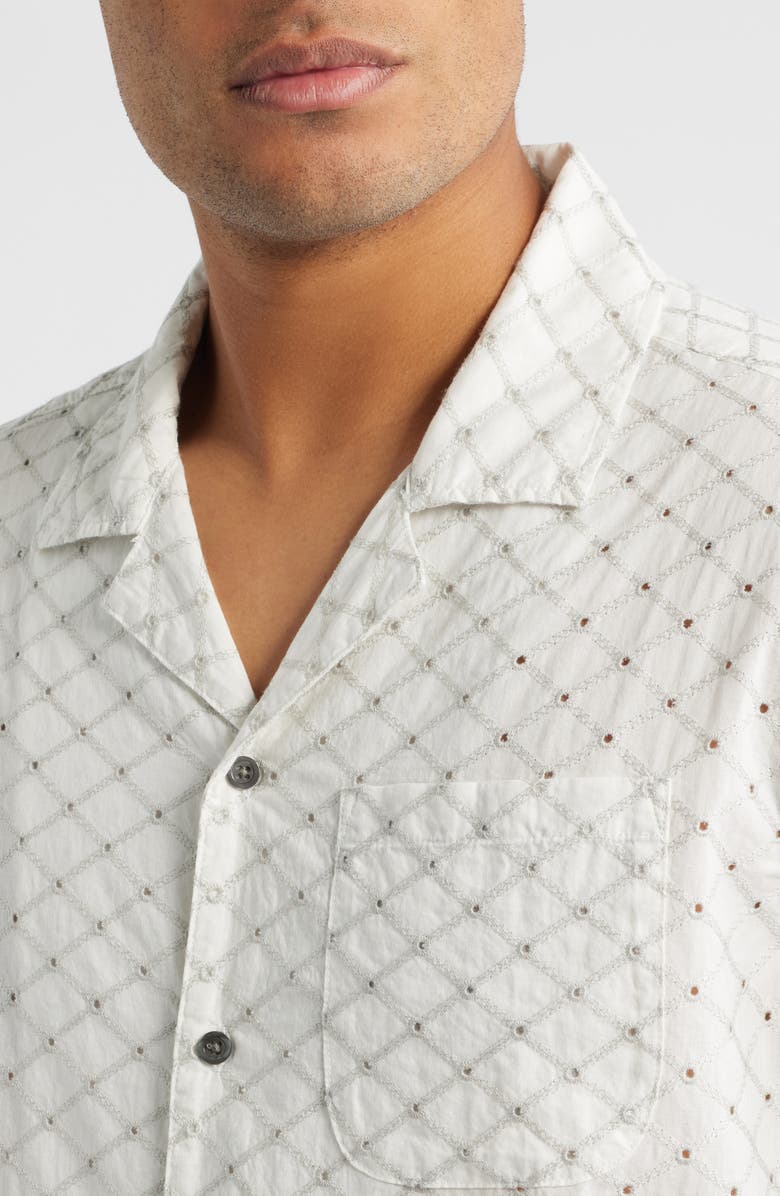 Rails Tyler Eyelet Camp Shirt, Alternate, color, Silver Bone Diamond
