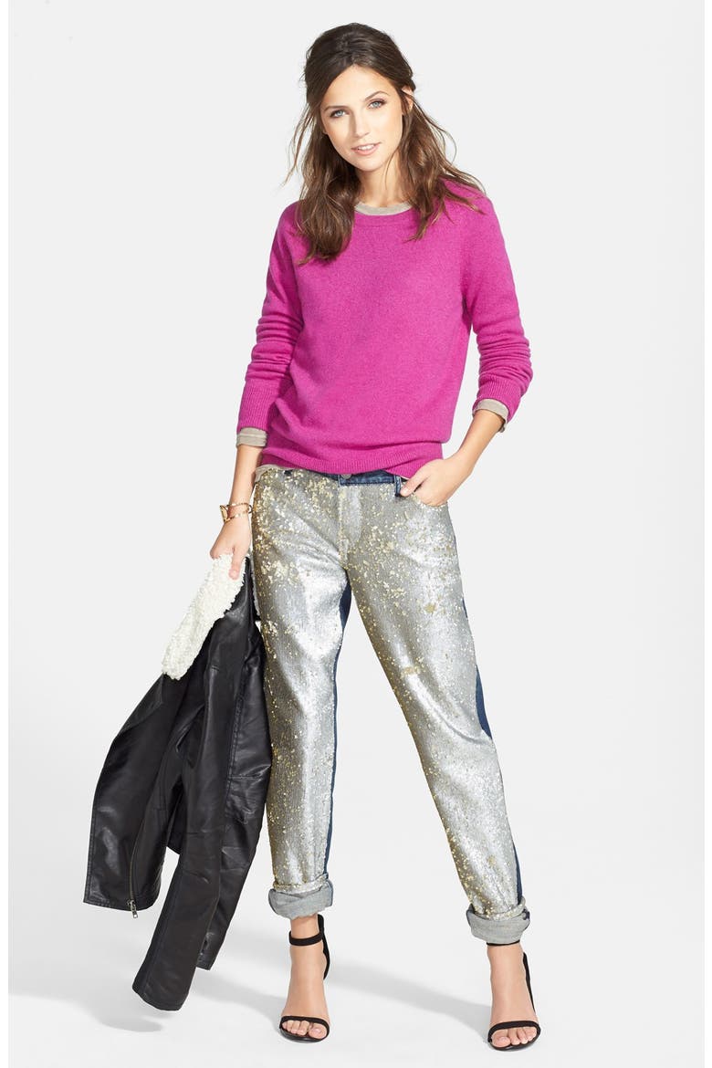 Crewneck Cashmere Sweater, Alternate, color, PURPLE VINTNER