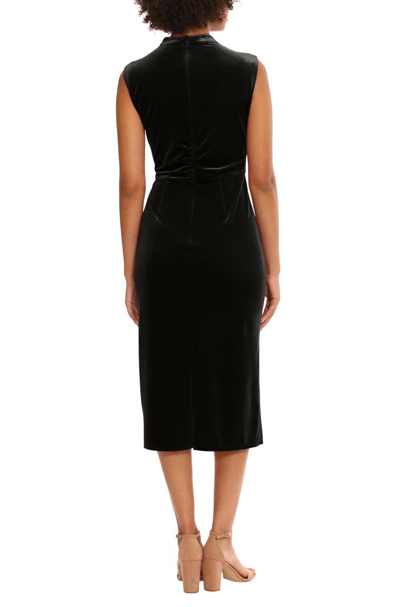 DONNA MORGAN FOR MAGGY Mock Neck Velvet Midi Dress, Alternate, color, 
