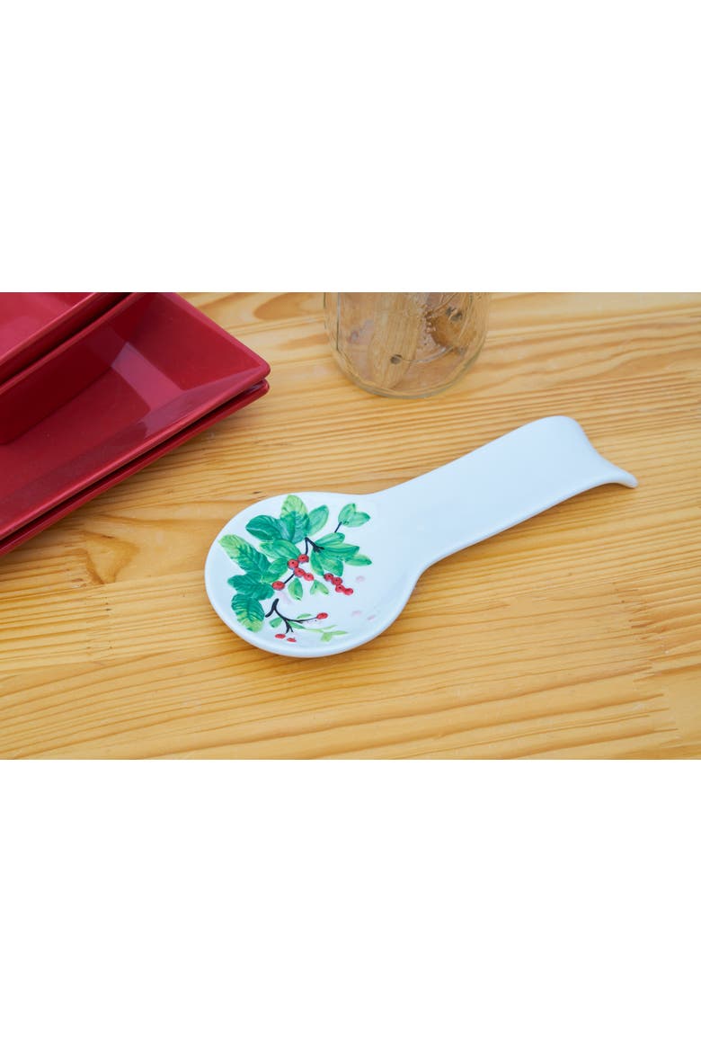 Berries Handpainted Spoon Rest, Alternate, color, Green
