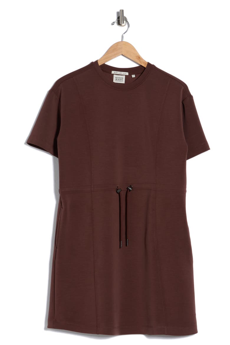 drawstring t shirt dress McQueen Mixed-Media Drawstring T-Shirt Dress