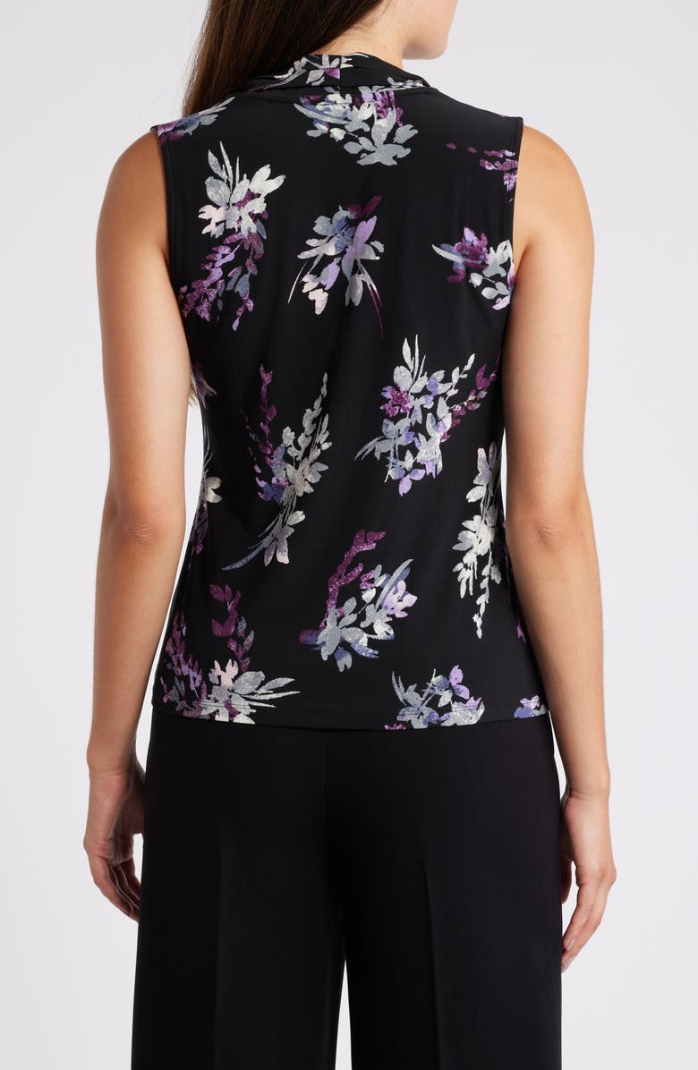 Anne Klein Print Triple Pleat Sleeveless Top, Alternate, color, 