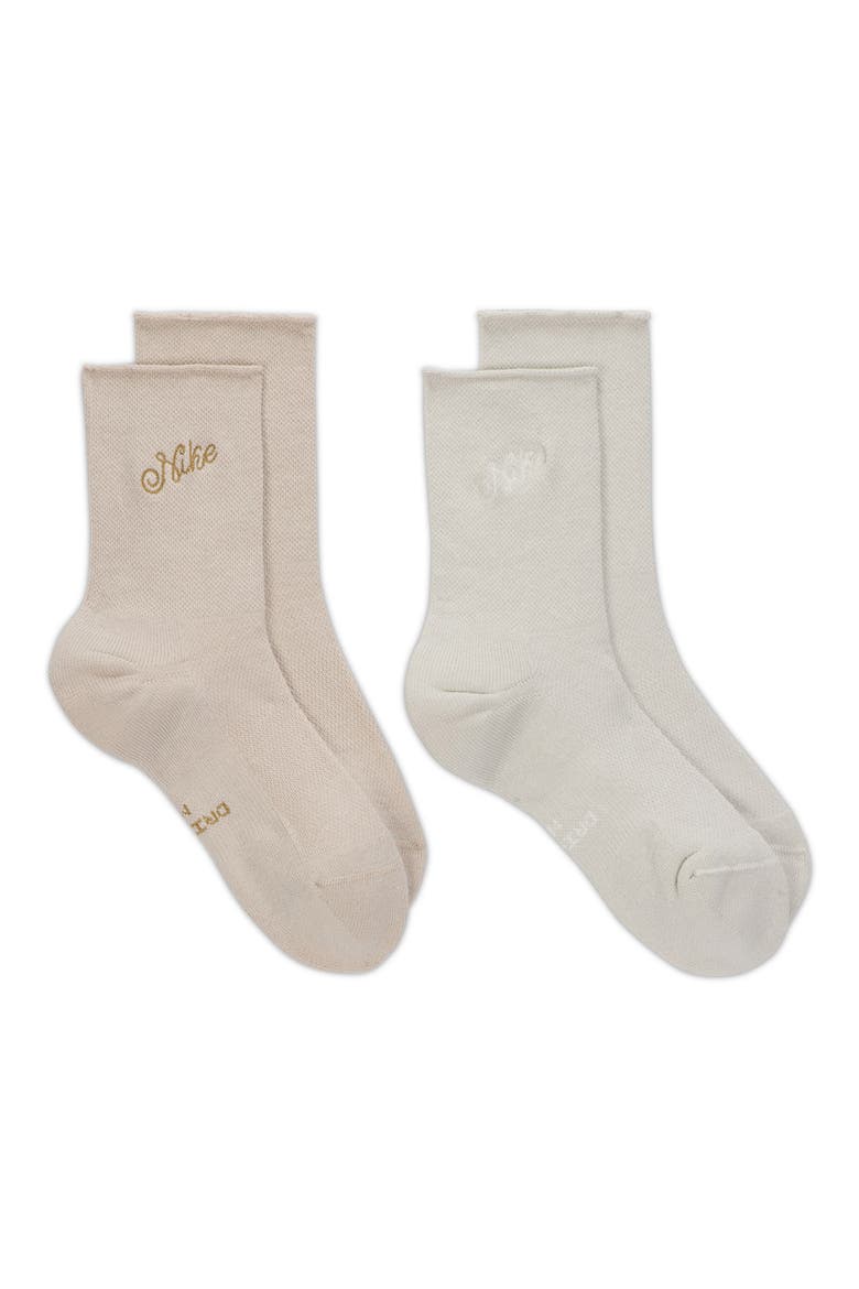 Everyday Elevated Assorted 2-Pack Cotton Blend Crew Socks, Alternate, color, LIGHT BONE/ CREAM