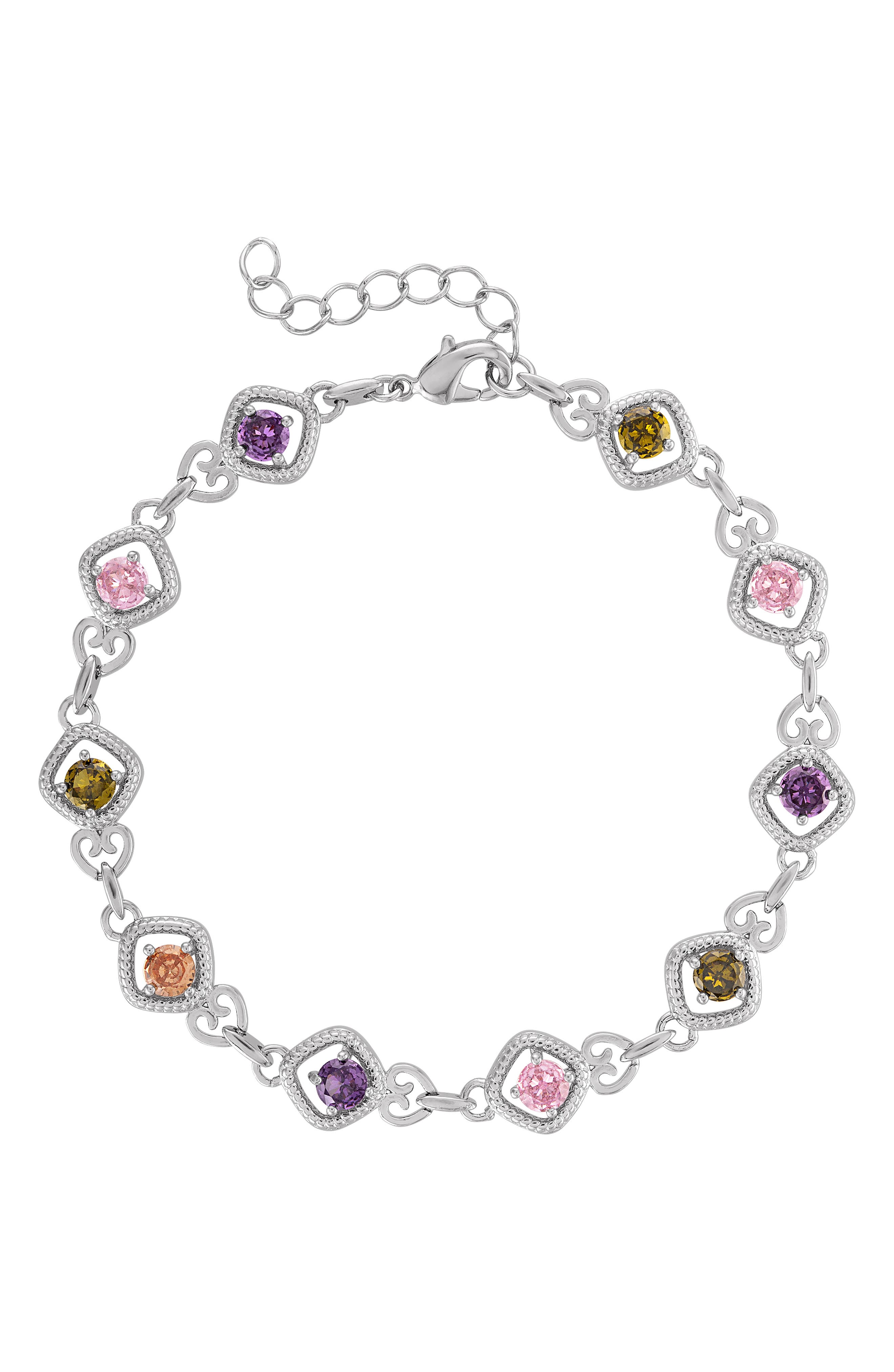 FZN Heart Link Cubic Zirconia Bracelet
