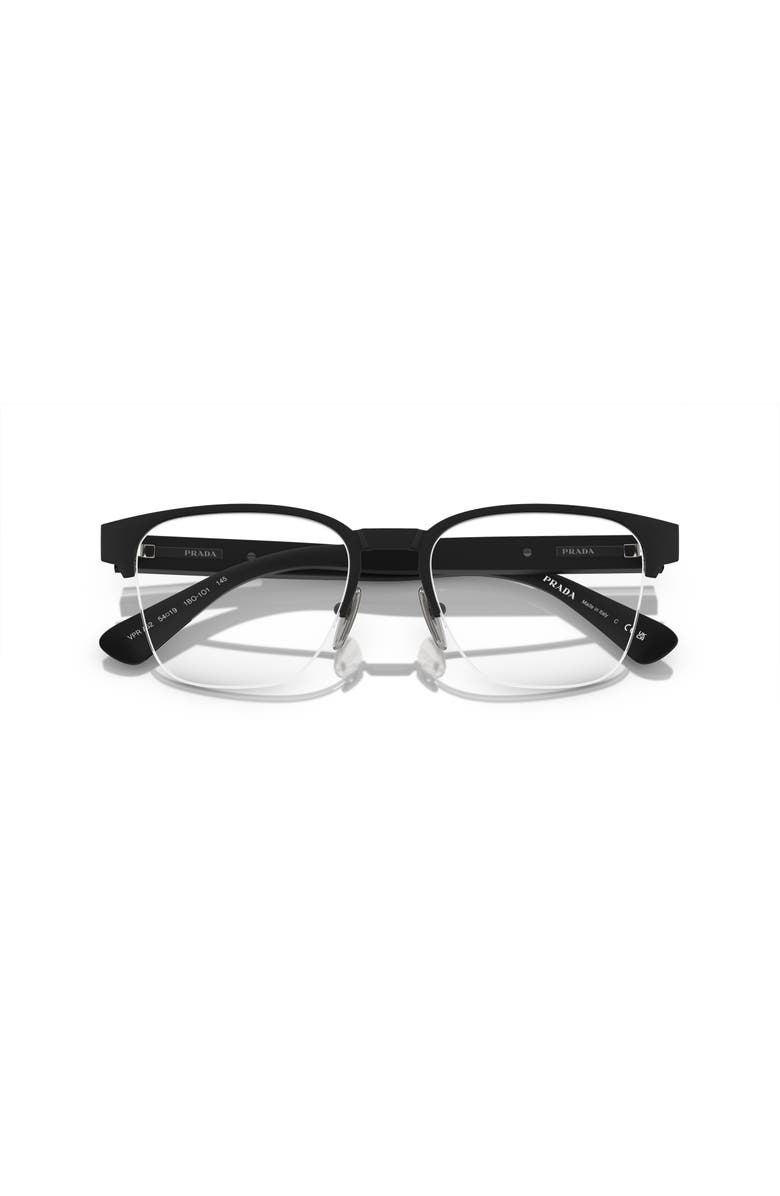 Prada 54mm Rectangle optical glasses, Alternate, color, Black