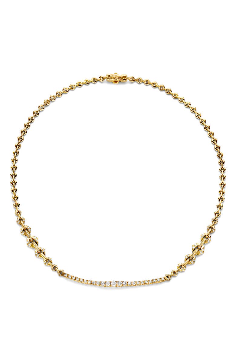 DRIES CRIEL Diamond Bar Chain Necklace, Alternate, color, Yellow Gold