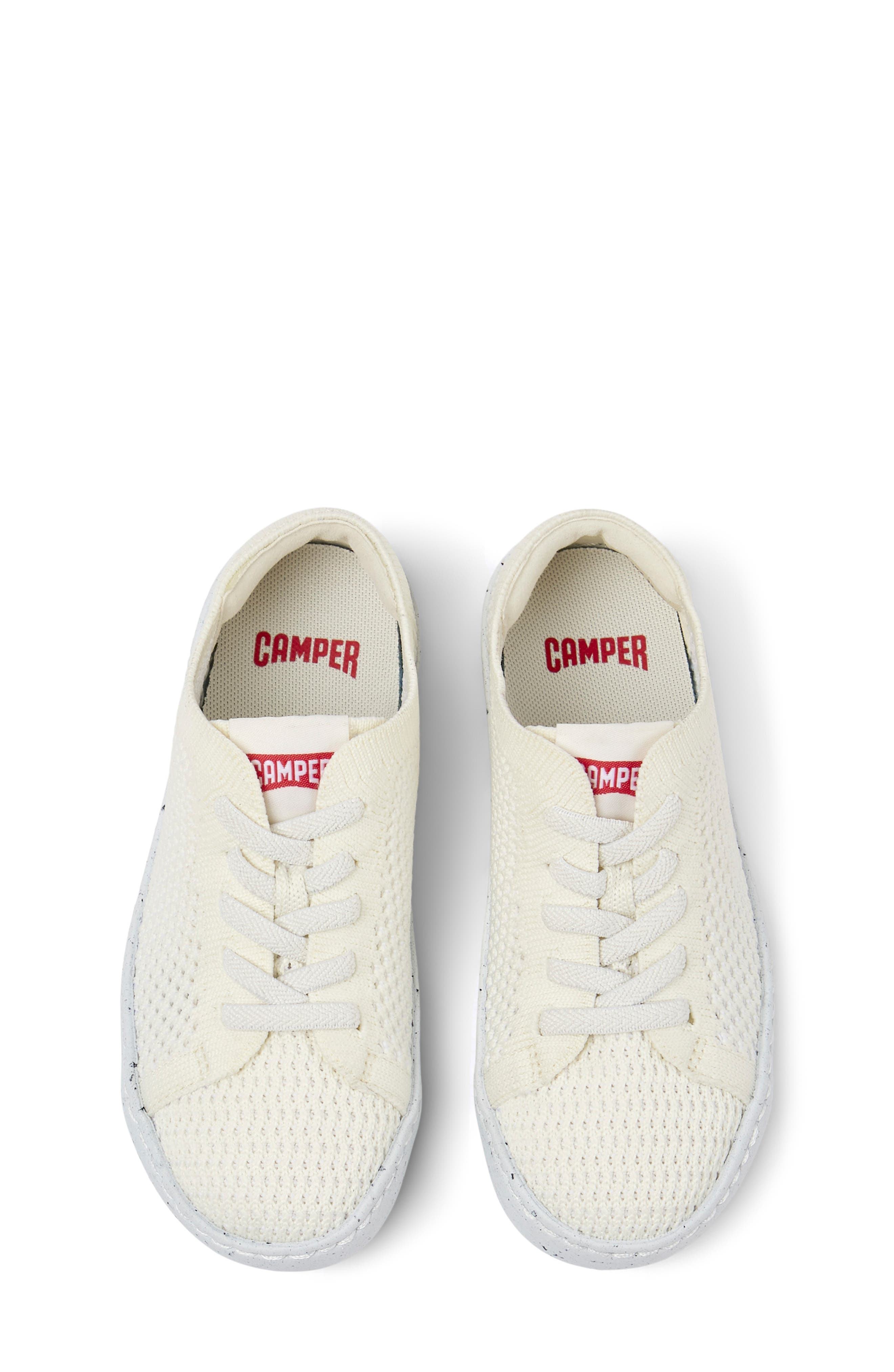 Camper Kids' Peu Knit Sneaker, Alternate, color, White Natural