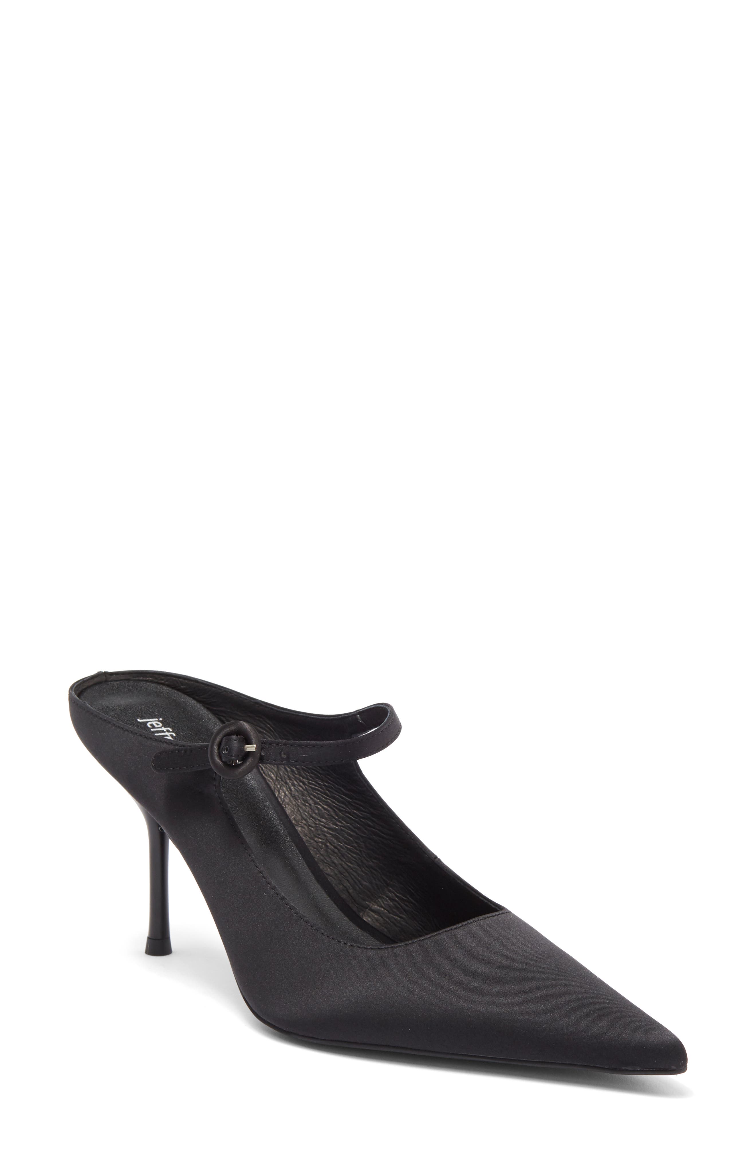 Tiyera Pointed Toe Mule, Main, color, BLACK SILK