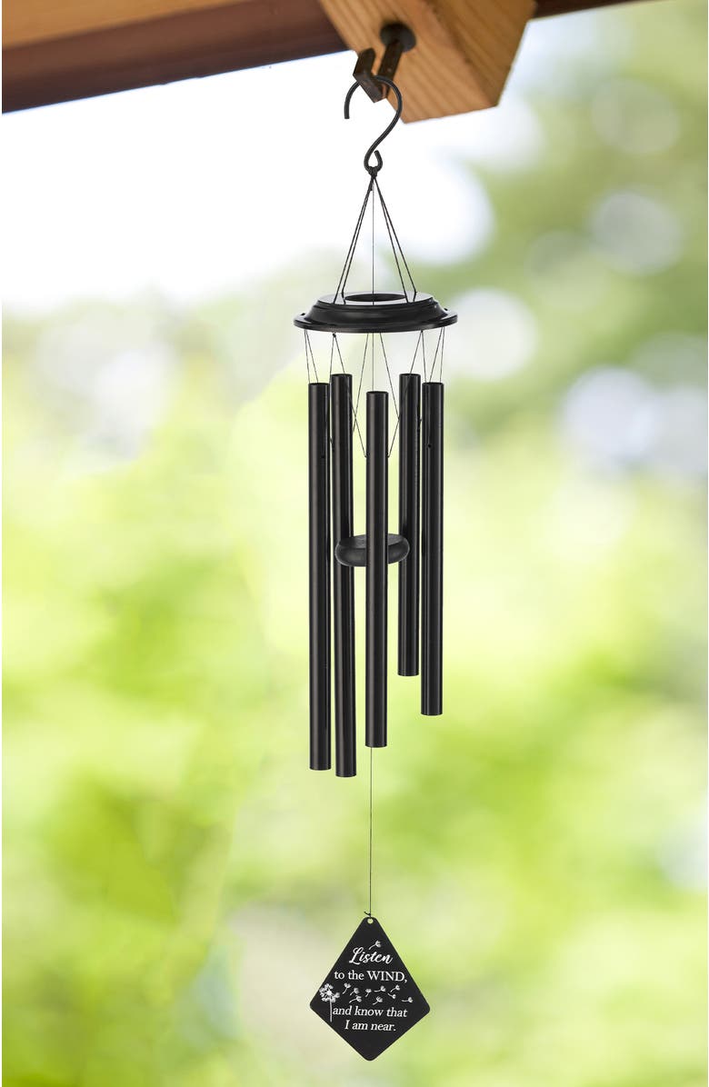 Glitzhome 38"H Metal Black Windchime, Alternate, color, Black
