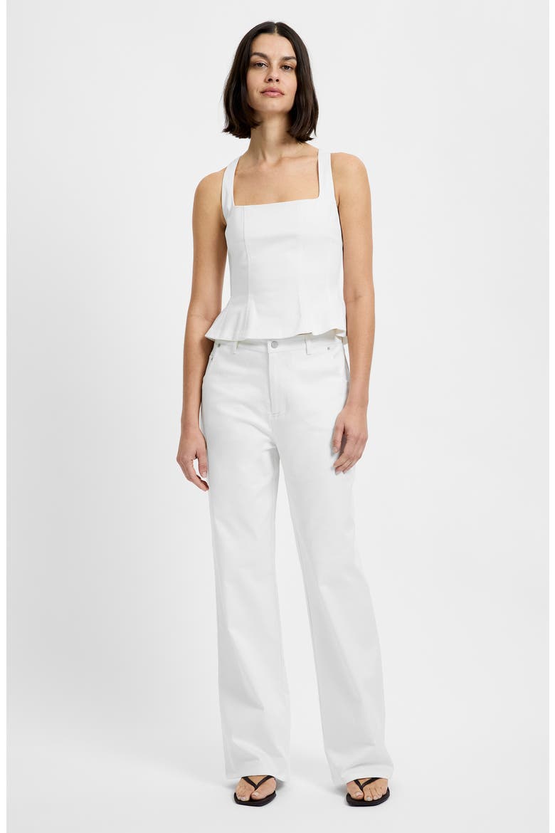 Inez Stretch Cotton Twill Peplum Top, Alternate, color, SUMMER WHITE