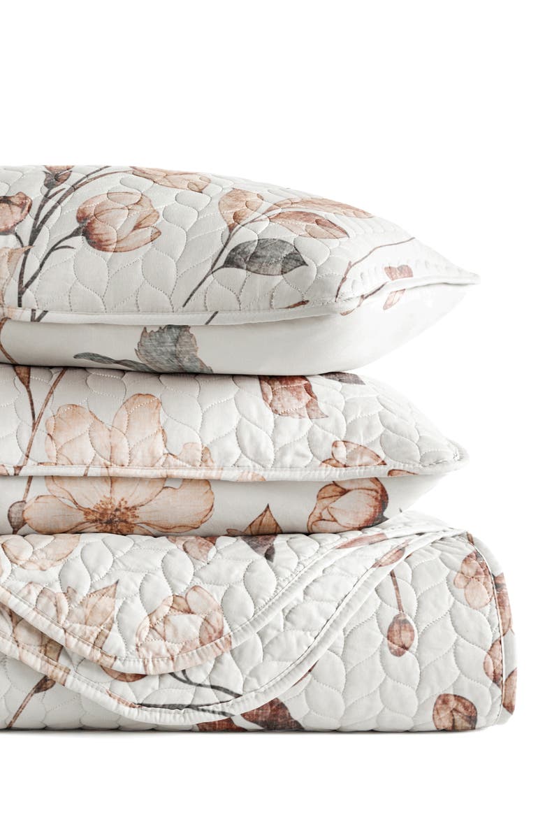 HOMESPUN Pattern Reversible Quilt & Sham Set, Alternate, color, Natural