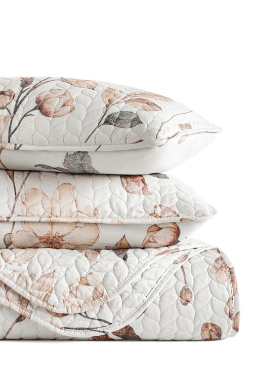 Homespun Pattern Reversible Quilt & Sham Set In Beige