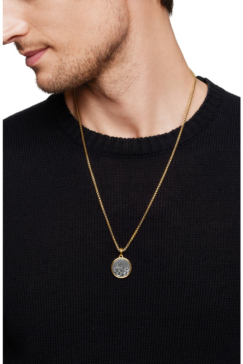 Water & Fire Duality Amulet in Sterling Silver with 18K Yellow Gold, Alternate, color, STERLING SILVER WITH 18K GOLD
