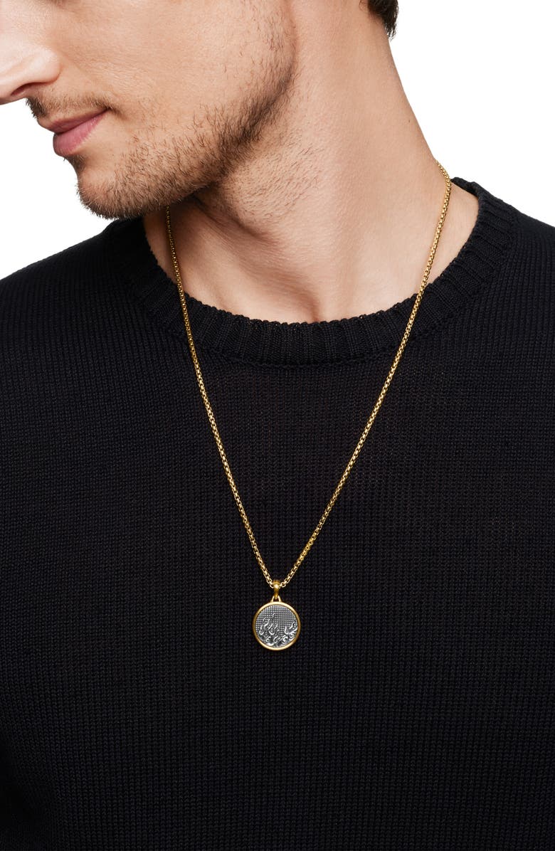 David Yurman Water & Fire Duality Amulet in Sterling Silver with 18K Yellow Gold, Alternate, color, Sterling Silver With 18K Gold