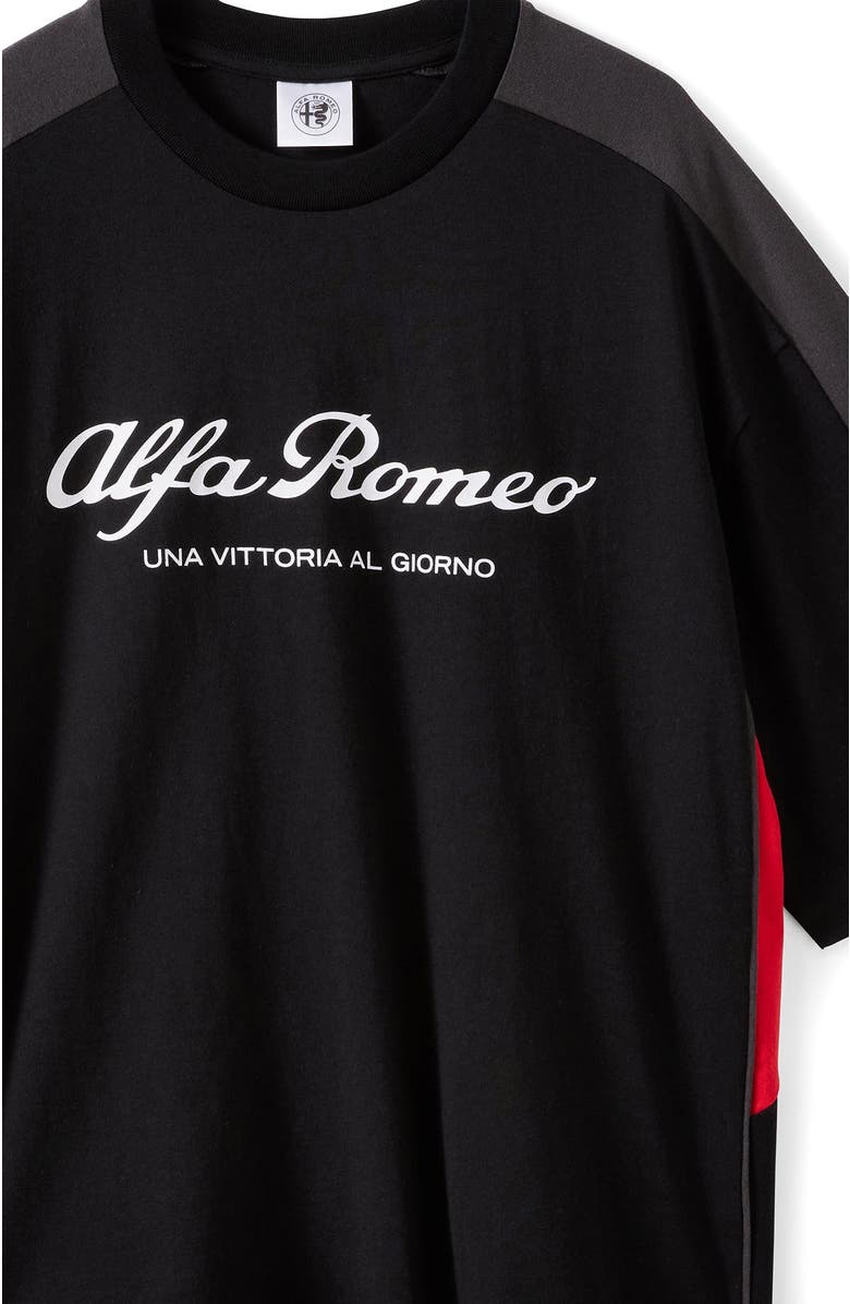 Cotton On Men's Cropped Fit Alfa Romeo T-Shirt, Alternate, color, Lcn Alf Washed Black Panel