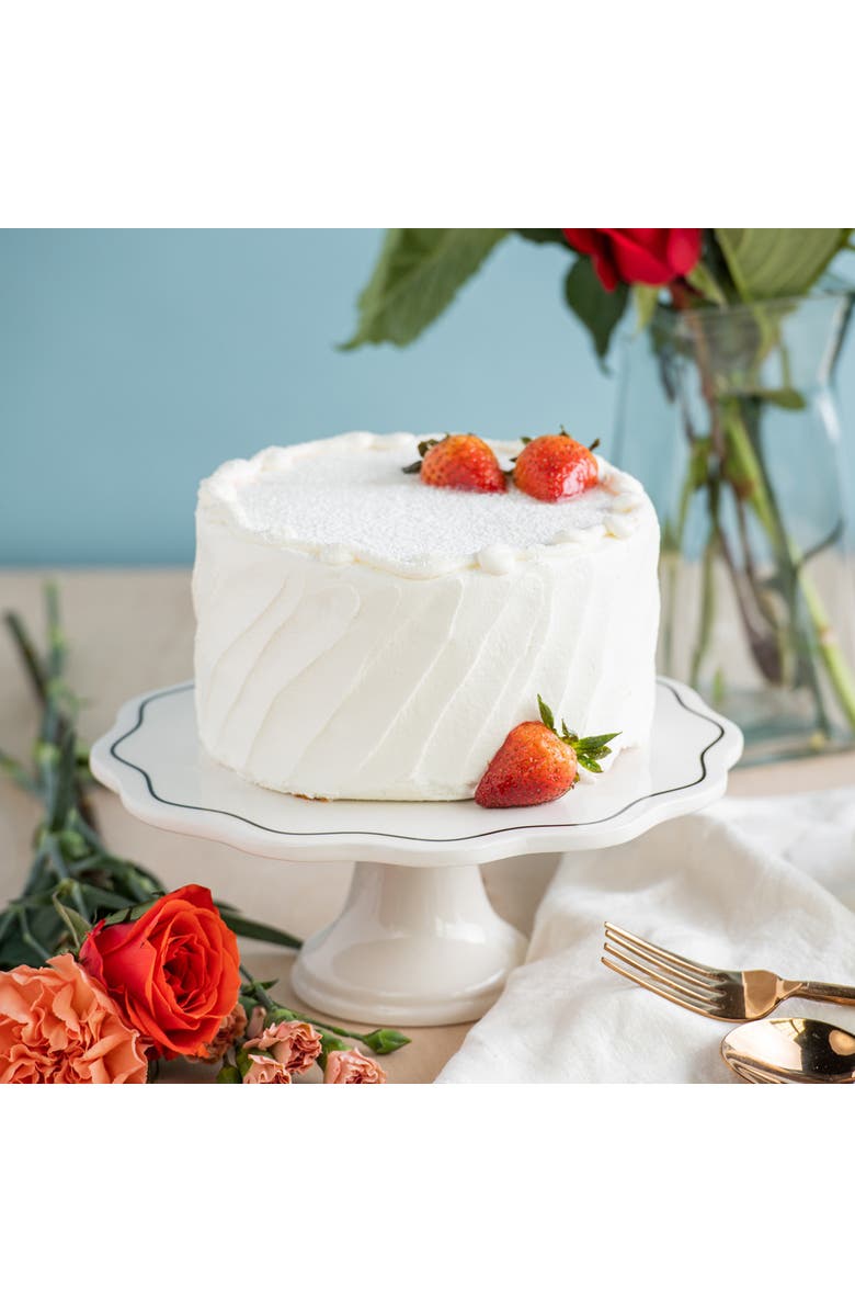 Totalee Gift Eat Cake First Cer Pedestal Ceramic White, Alternate, color, White