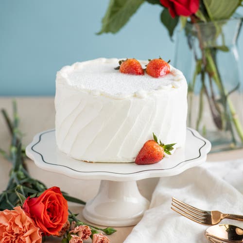 Totalee Gift Eat Cake First Cer Pedestal Ceramic White In White