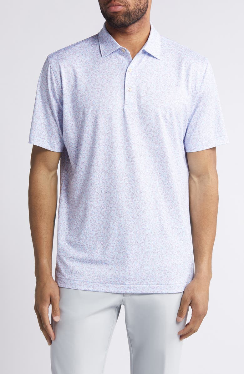 Peter Millar Dazed & Transfused Scatter Print Performance Golf Polo, Main, color, 