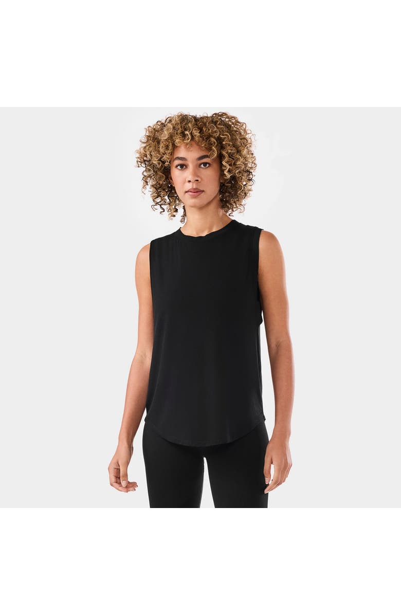 Tavi High Neck Muscle Tank, Main, color, Ebony Coconut