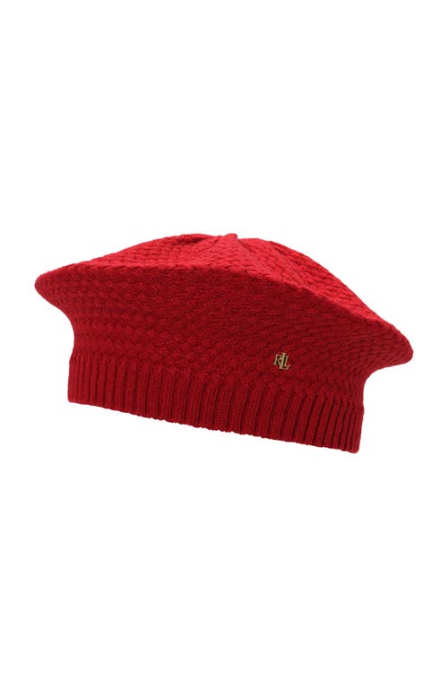Lauren Ralplh Lauren Basket Knit Beret In Red
