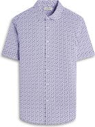 Bugatchi Miles OoohCotton® Floral Short Sleeve Button-Up Shirt
