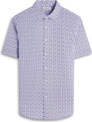 Bugatchi Miles OoohCotton® Floral Short Sleeve Button-Up Shirt